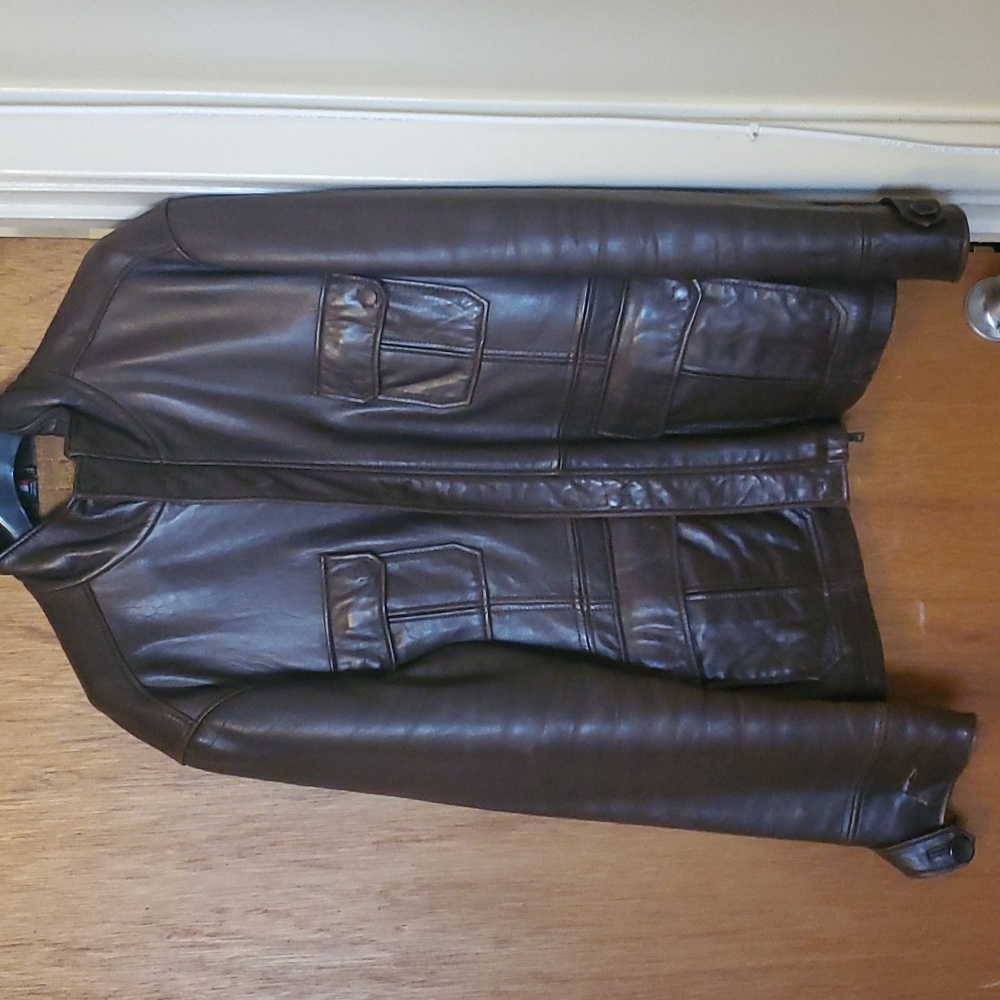 Brown Leather Jacket size Large
